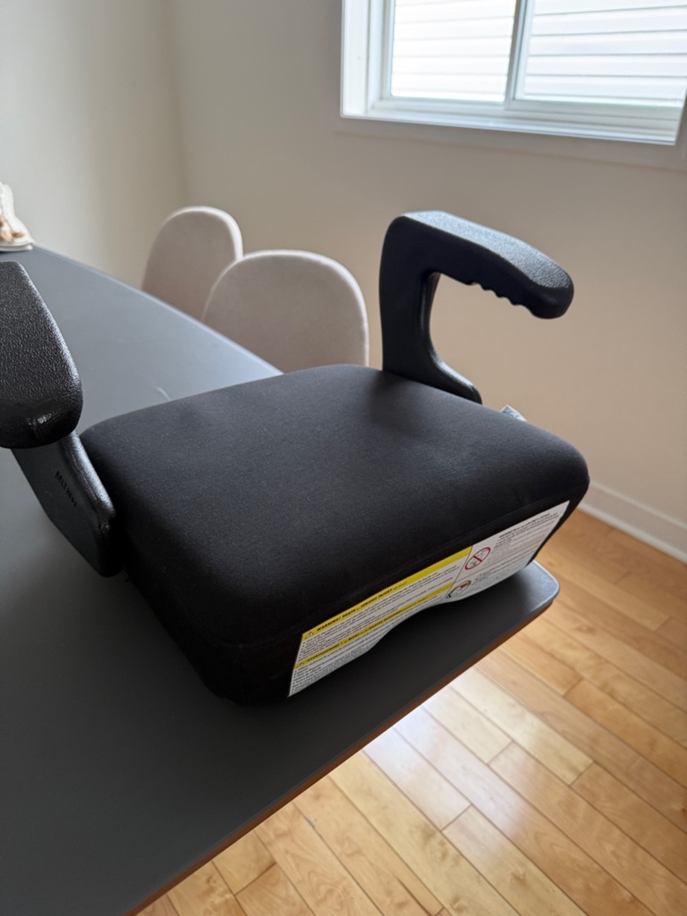 Black Booster Car Seat with Armrests